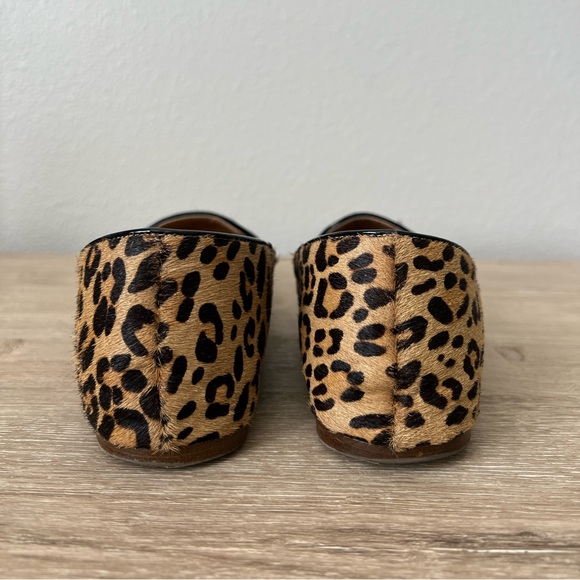 J Crew Addie Calf Hair/Leopard Loafers Size 7.5 - Picture 2 of 4